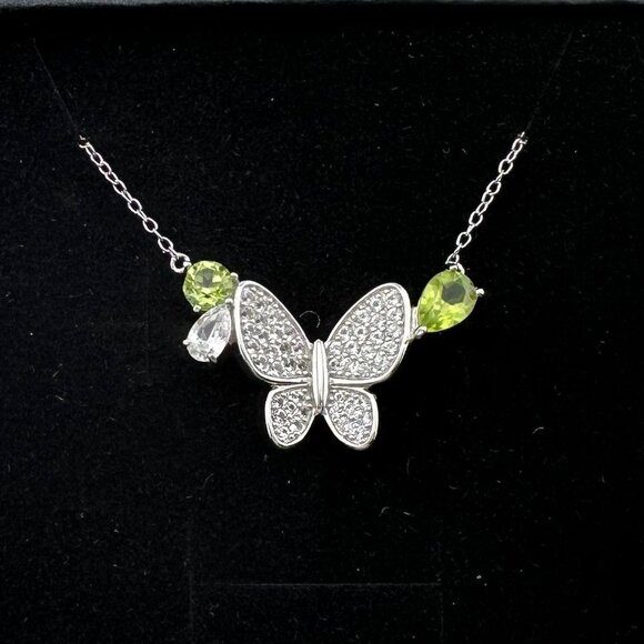 Natural Peridot Butterfly Necklace - Picture 9 of 9